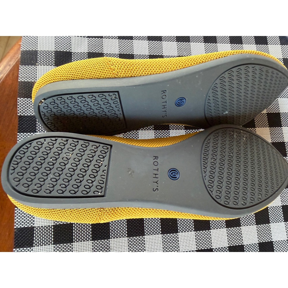 Rothys The Point Flats Marigold Yellow Pointed Toe Washable Shoes Womens 9 - Picture 8 of 10